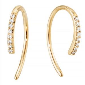 Lana Jewelry Hooked On Diamond Hoop Earrings